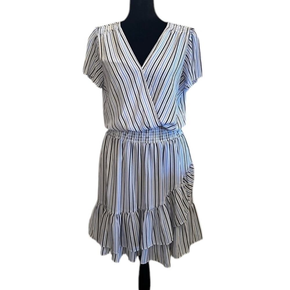 Michael KORS-Women’s Summer Dress Ruffles with stripes elastic waist size M